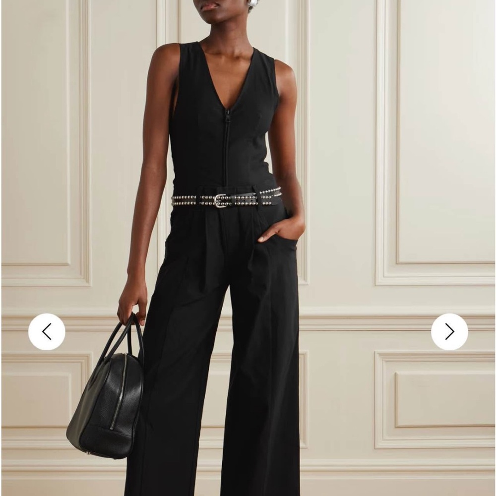 Black Sleeveless Jumpsuit with Belt